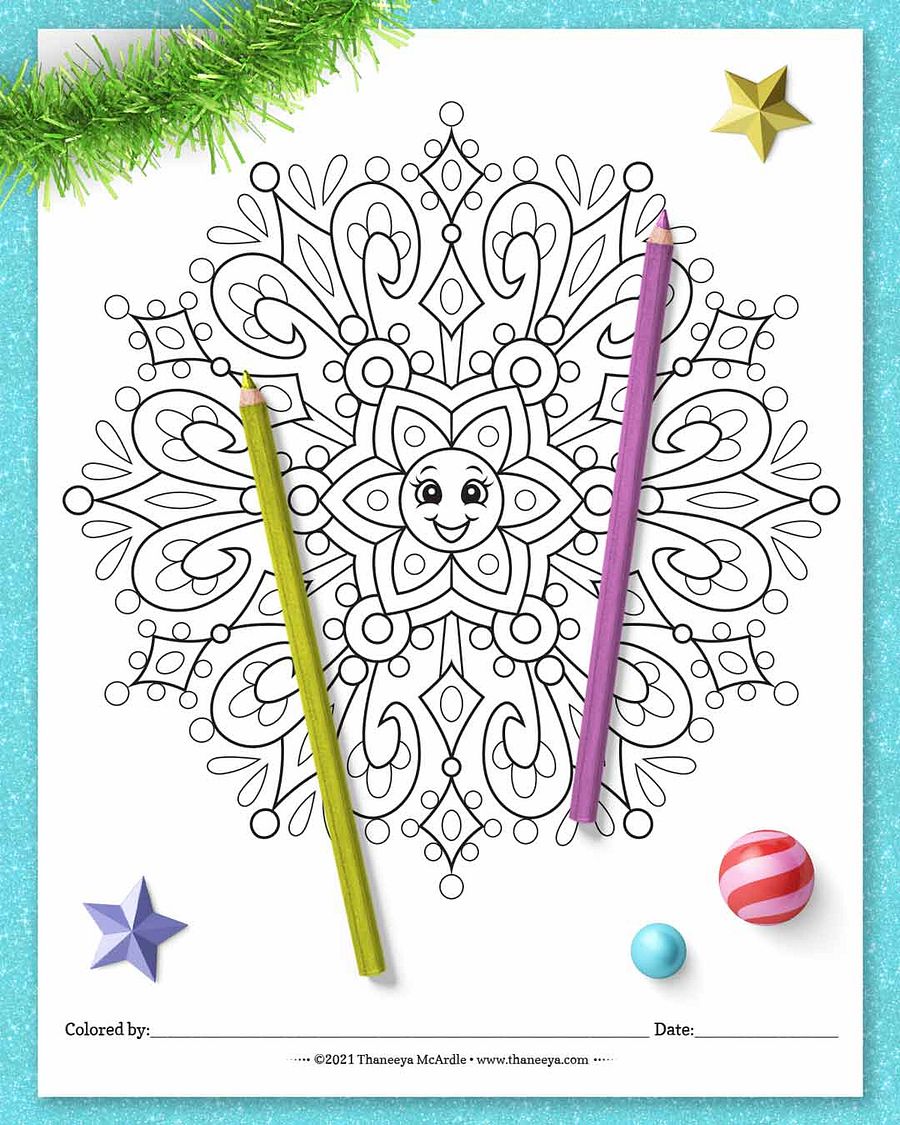 Cute Snowflake Coloring Pages product image (8)