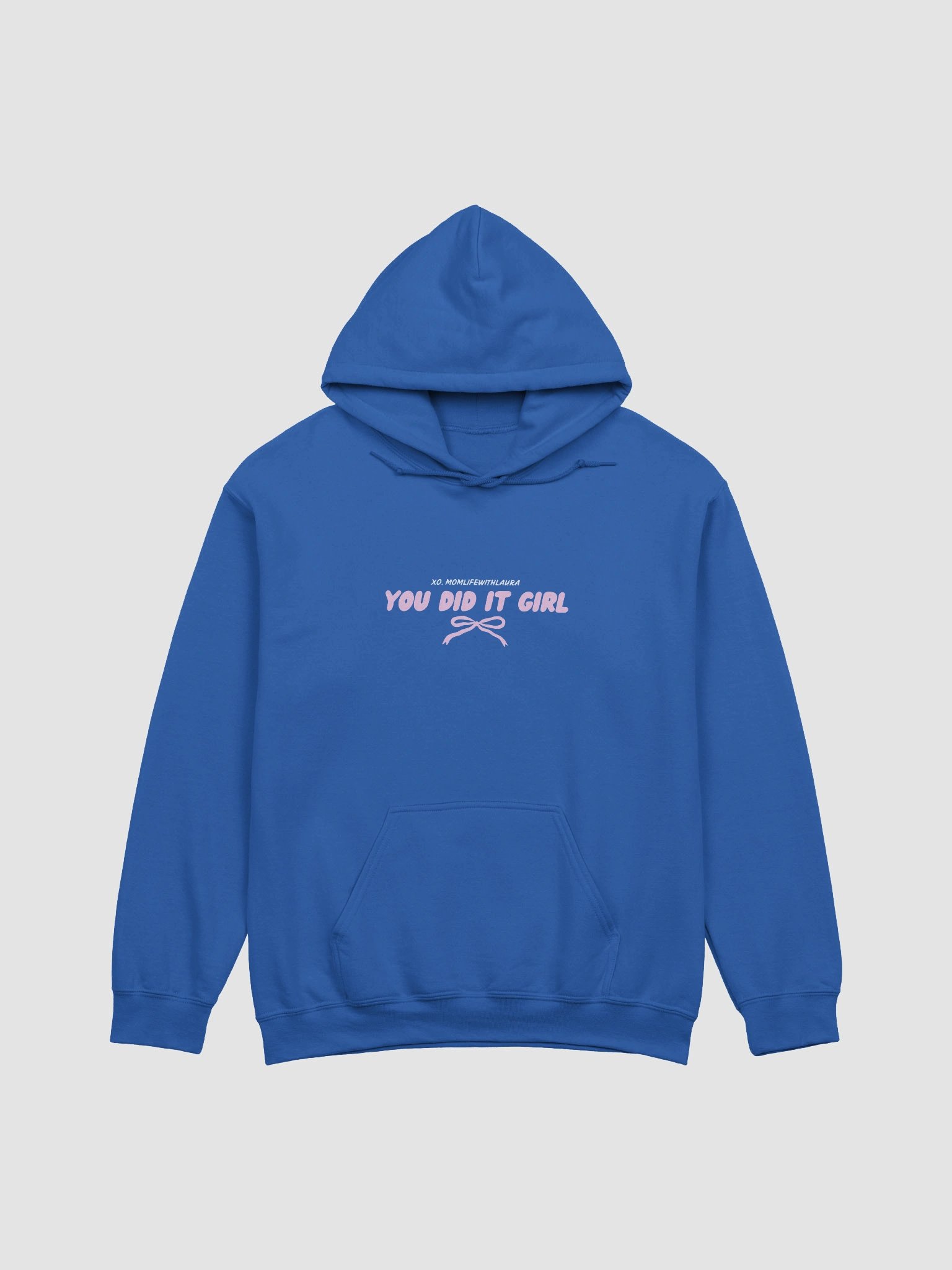 You Did it Girl Bow Hoodie - Pink/Royal Blue product image (1)
