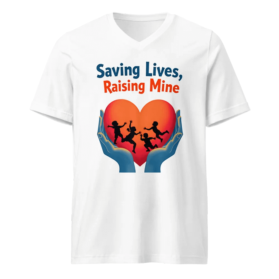 Saving Lives, Raising Mine, Heartfelt Heroes V-Neck Tee product image (5)