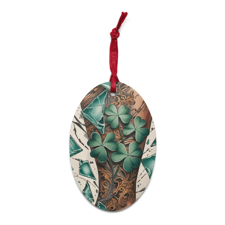 Lucky Clover Leg Tattoo Wooden Ornaments product image (9)
