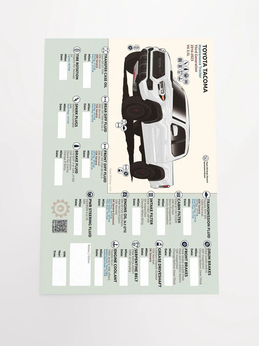 3RD GEN MAINTENANCE TRACKER V1.2 - Chipping White product image (2)