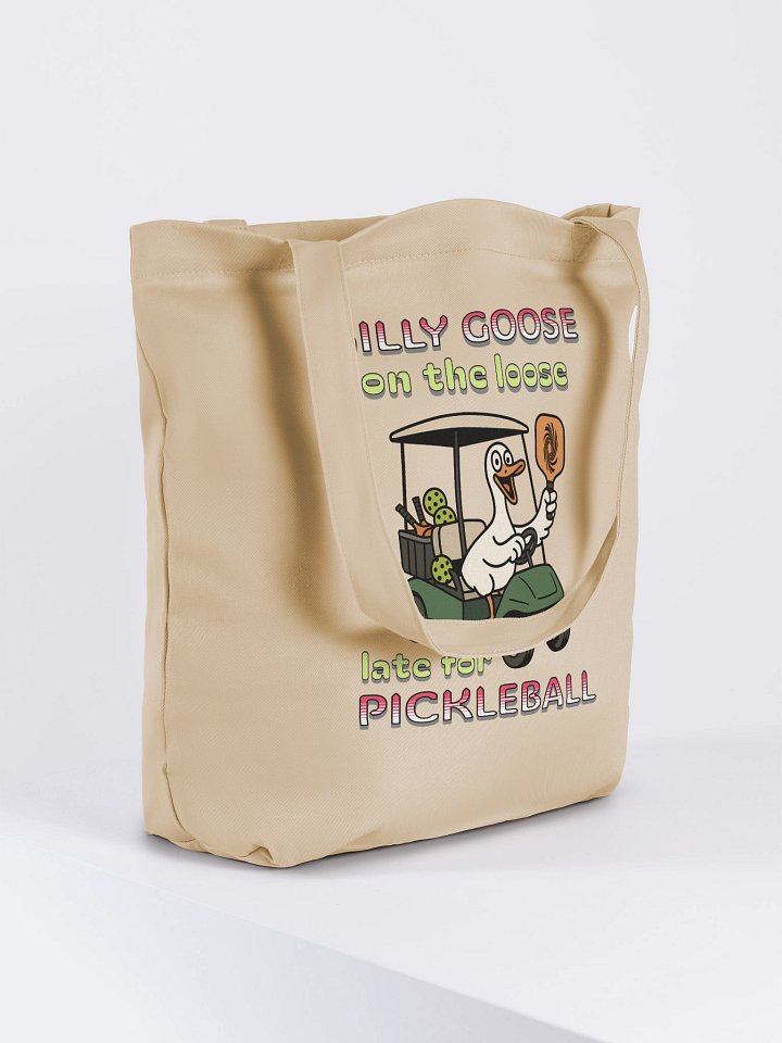 Silly Goose On The Loose Late For Pickleball Eco-Friendly Tote Bag product image (4)
