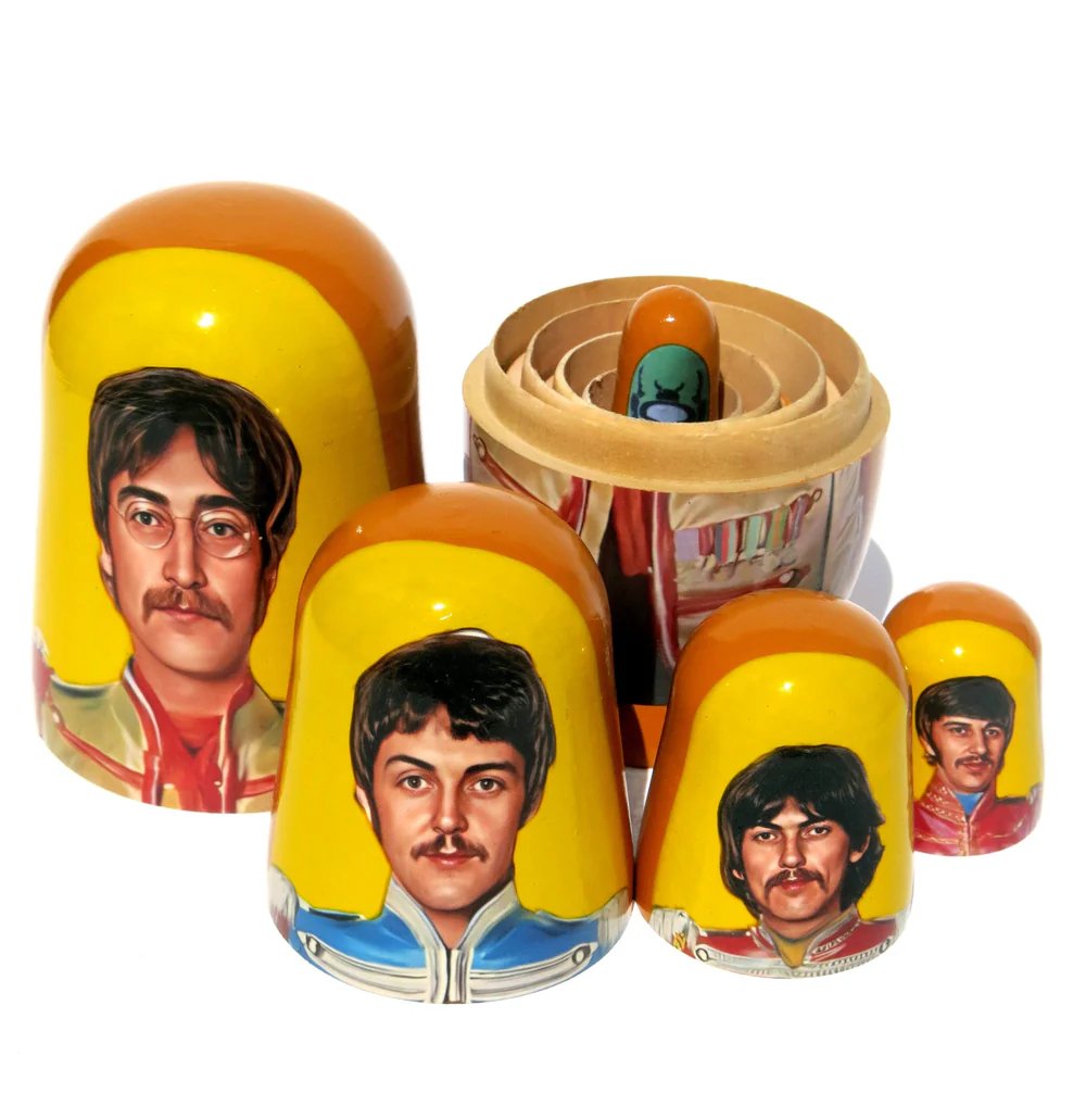 The Beatles John Lennon 5 Piece Nesting Doll Set - Handcrafted Stacking Matryoshka Set - FREE U.S. SHIPPING! product image (5)