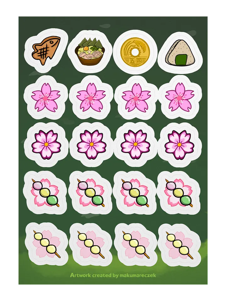 Spring Emotes Set - Kiss Cut Sticker Sheet product image (1)
