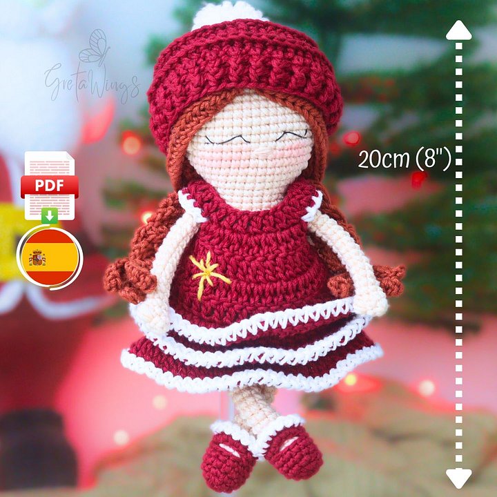 Cuqui Navideña Patrón de Muñeca Amigurumi (Descarga Digital) product image (1)