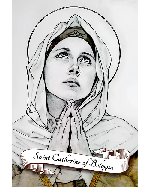 Saint Catherine of Bologna Patron Saint of the Arts, Artists, Against Temptations, Matte Poster product image (1)