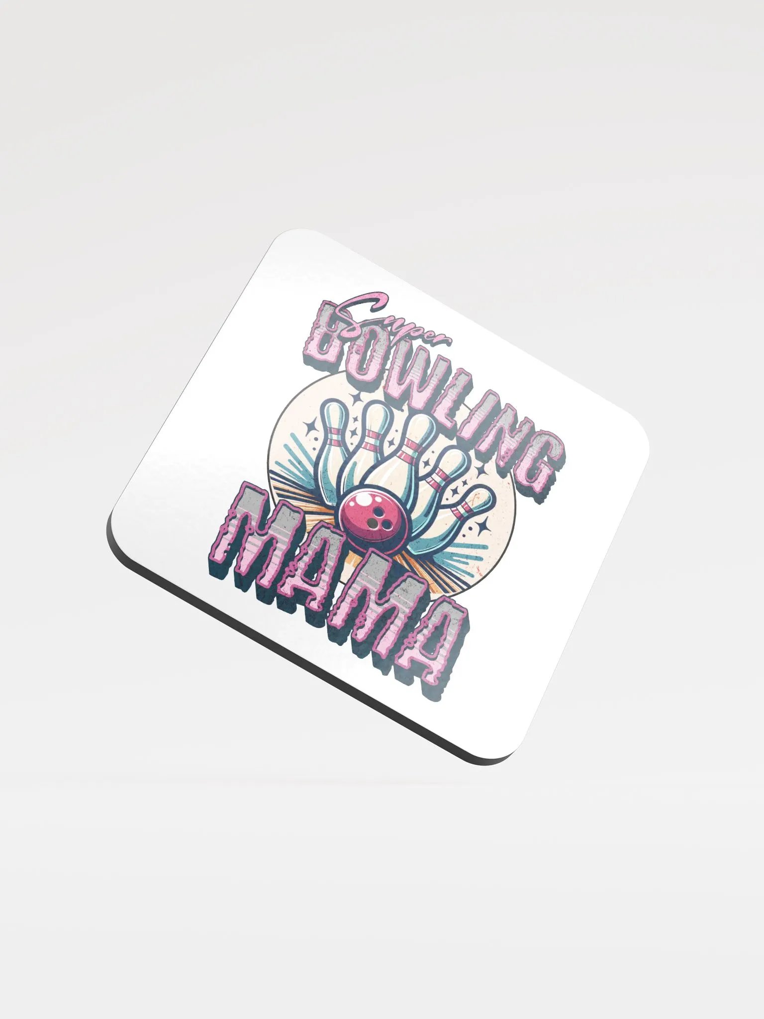 Super Bowling Mama Glossed Cork Coaster product image (2)