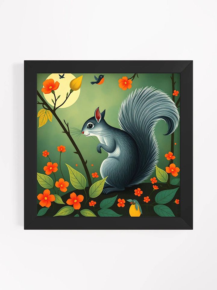 Art Nouveau Moonlit Squirrel Fantasy Framed Poster product image (3)