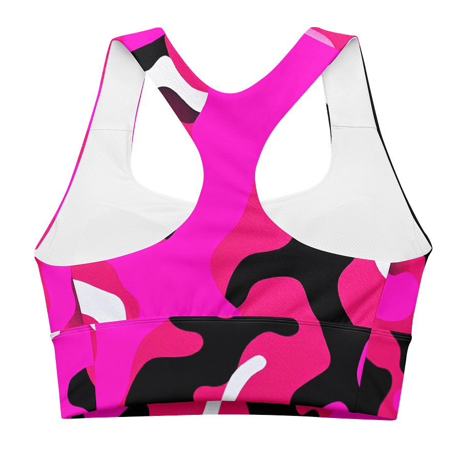 Flowing Pink Waves Longline Sports Bra product image (2)
