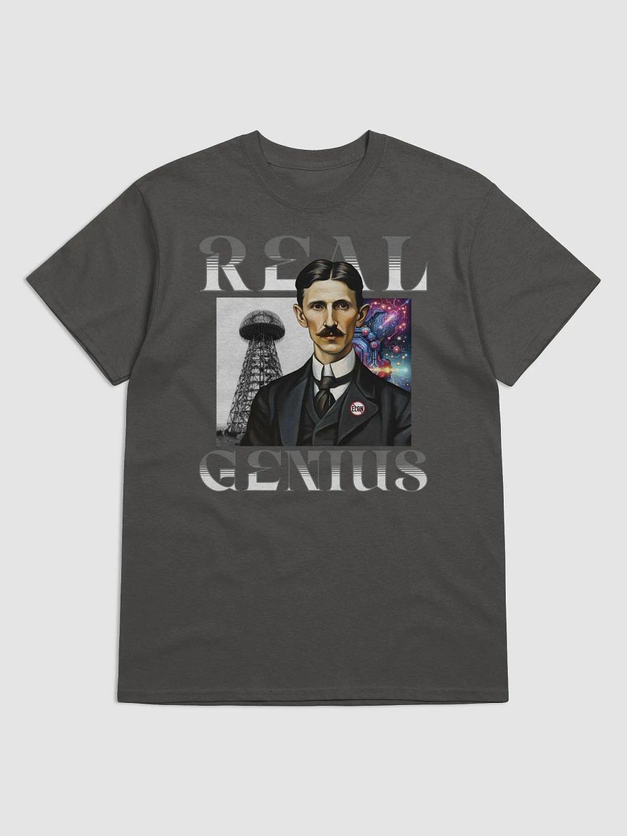 Nikola Tesla - Real Genius Anti- Elon Cotton T-shirt product image (1)