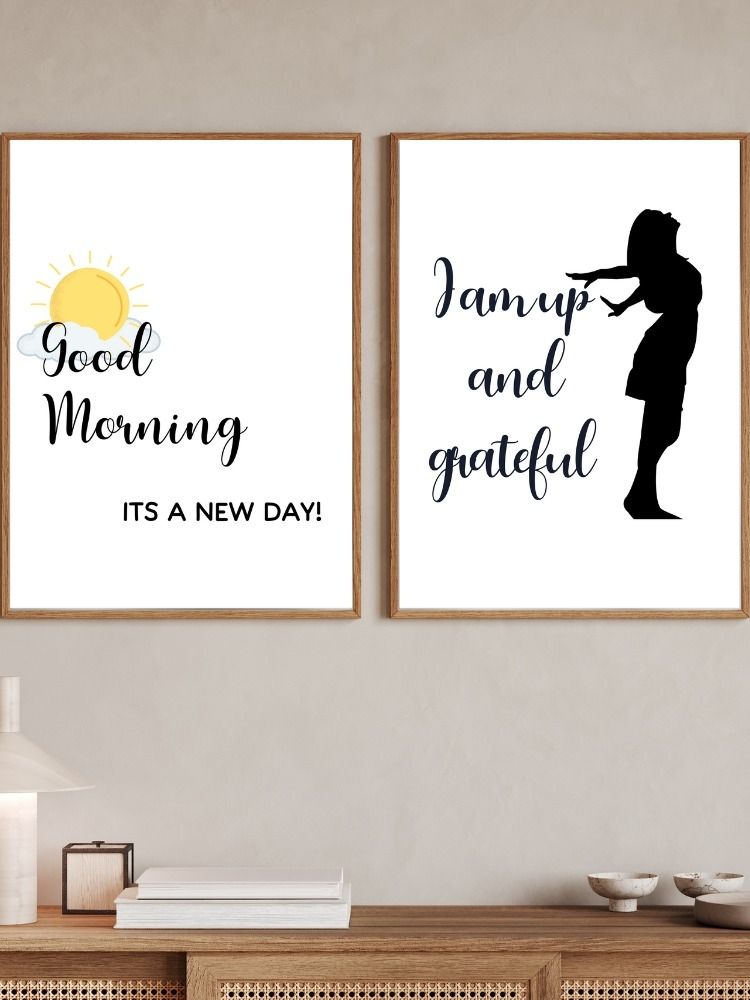 Good Morning & I'm Up And Grateful Printable Wall Art product image (3)