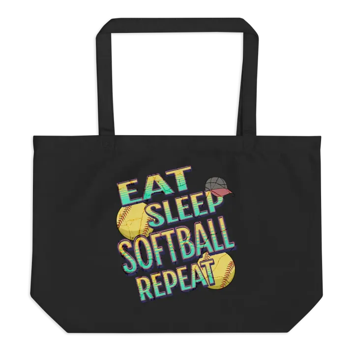 Eat Sleep Softball Repeat Dreams Organic Tote Bag product image (1)