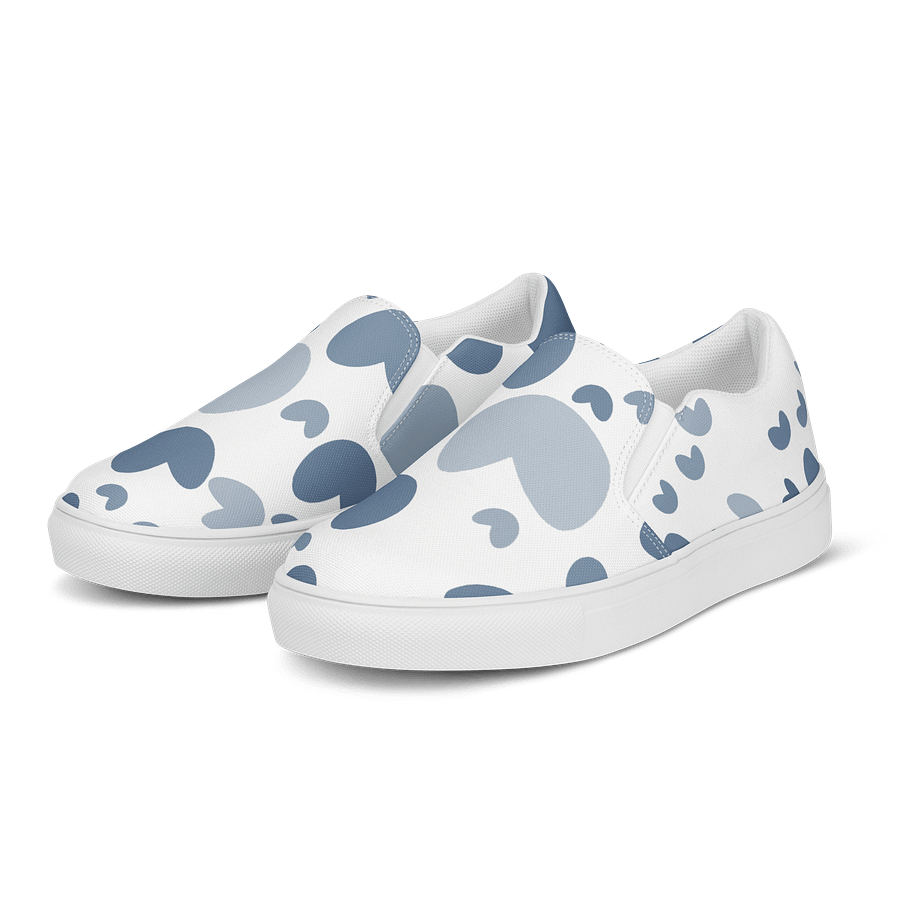 Whimsical Blue Heart Slip-Ons product image (3)