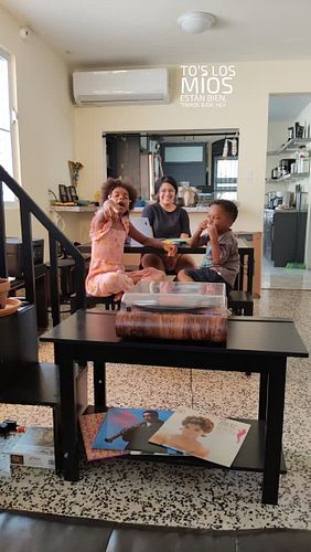 All 3 are Baby Geniuses. #HomeSchooling with @lyndaashaw is amazing.  Doing school work and listening to #vinyl classics. The...
