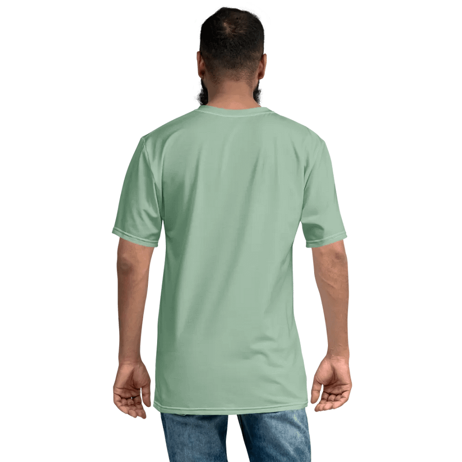 Plain Light Sage Green Soft Summer Men's Crewneck Polyester Heavyweight Premium T-Shirt by Treasure Pie product image (8)