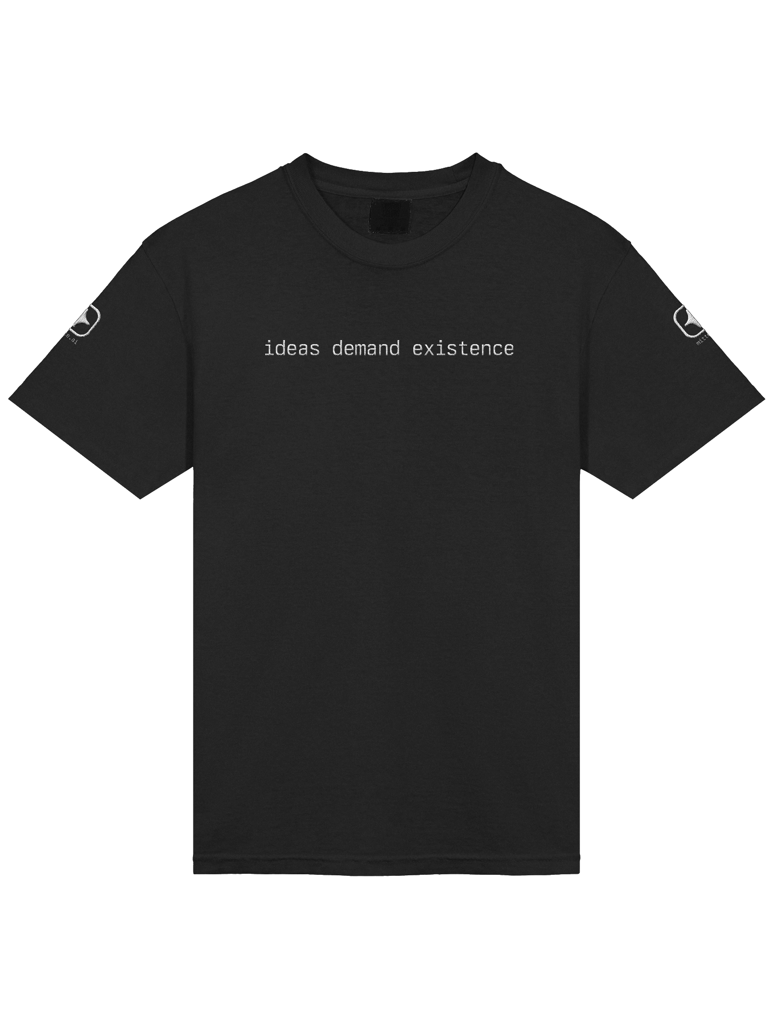 IDEAS DEMAND EXISTENCE embroidered mitte.ai t-shirt product image (3)