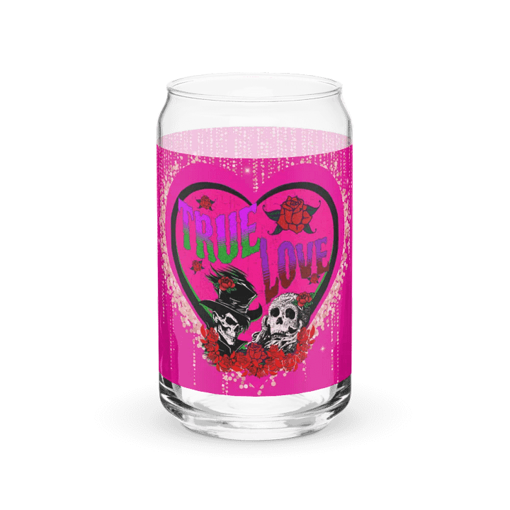 Pink True Love Skull Couple Glass product image (2)