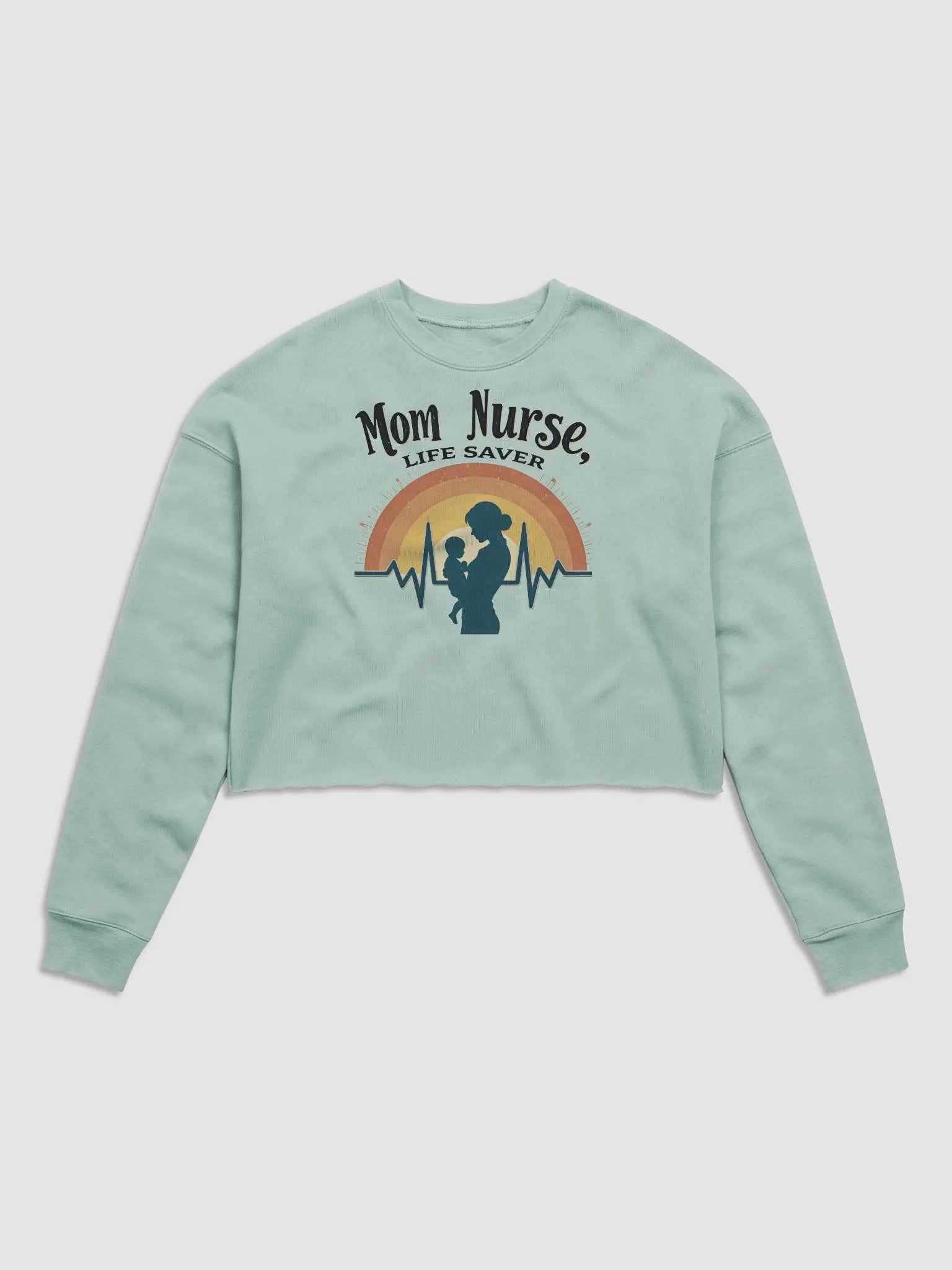Rainbow Nurse Mom Crop Sweatshirt product image (2)