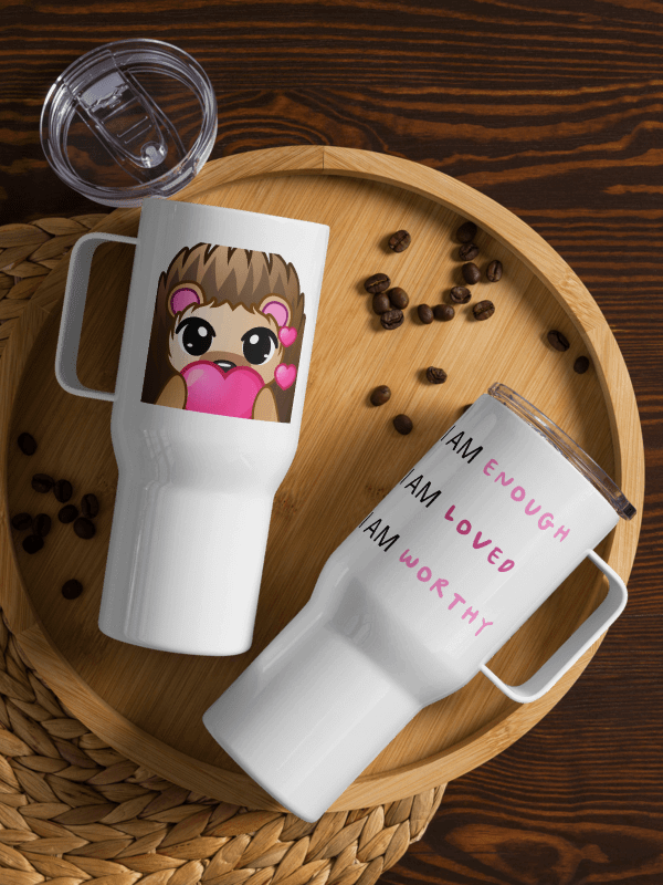 I am loved white travel mug product image (4)