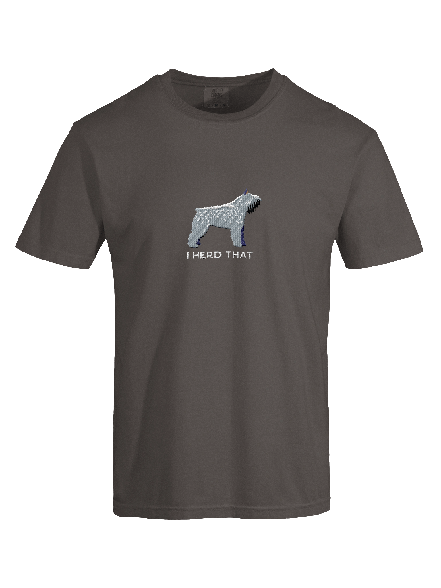I Herd That T-Shirt(Embroidered) of a Bouvier des Flandres(Gray, Cropped Ears) product image (42)