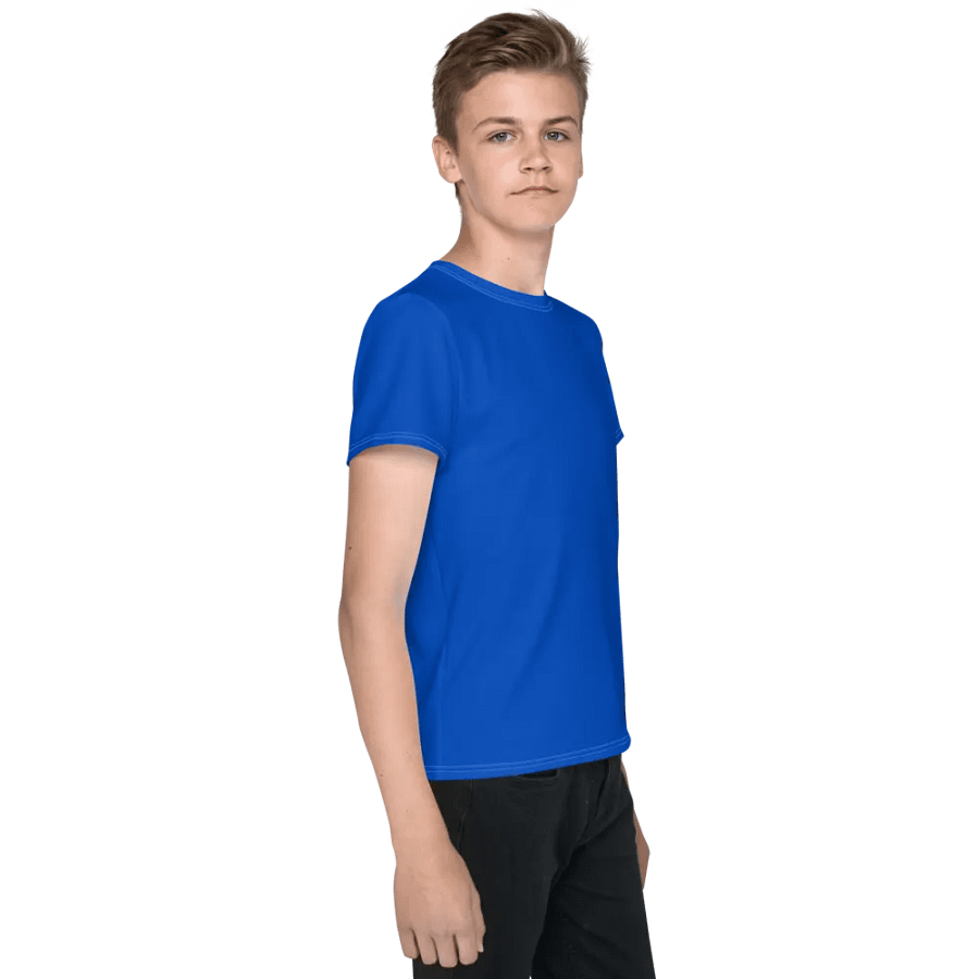 Youth Plain Color Absolute Blue T-Shirt product image (4)