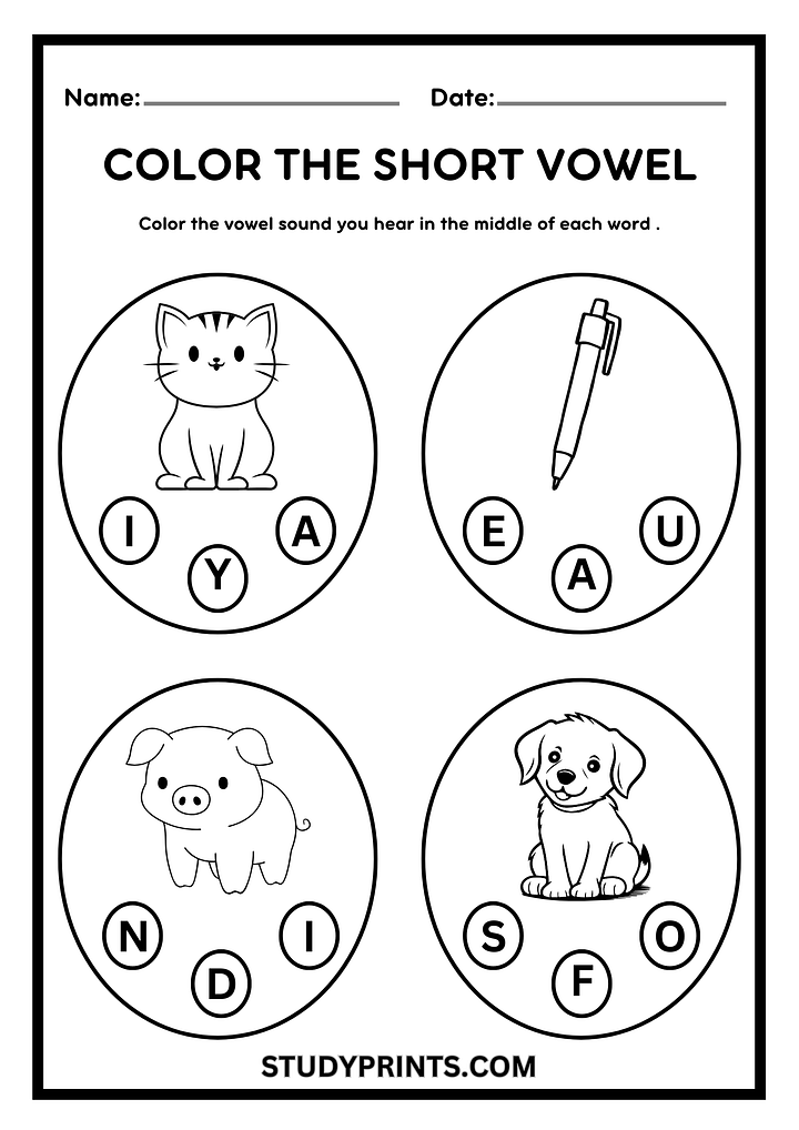 short vowel sounds worksheets for kindergarten pdf product image (1)