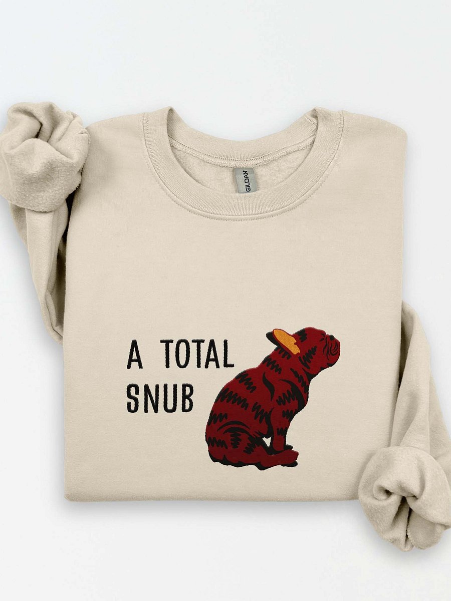 A Total Snub Sweatshirt (Embroidered) of a French Bulldog(Brindle) product image (1)