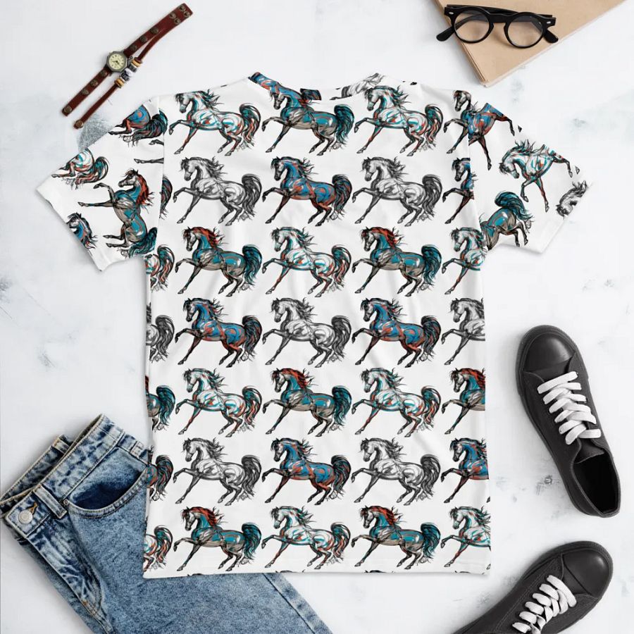 Prancing White Arabian Lady's Short Sleeve Tee product image (5)