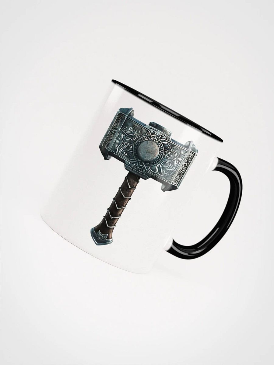 Mjolnir - Thor's Hammer Ceramic Mug with Black Color Inside product image (8)