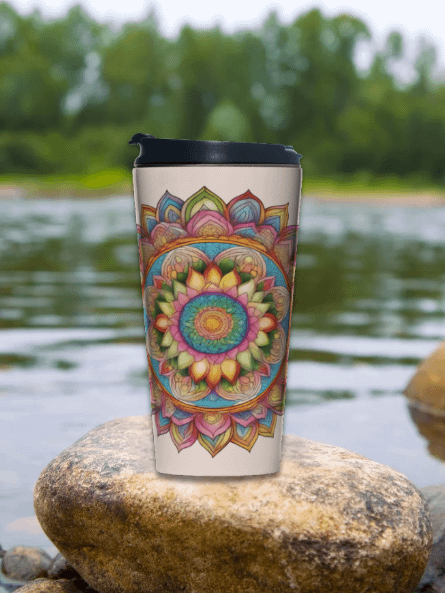 Golden Bloom Mandala - Stainless Steel Travel Mug product image (2)