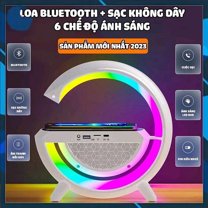 Loa bluetooth kèm đế sạc nhanh không dây có đèn led RBG product image (1)
