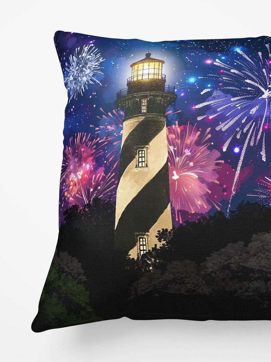 Fireworks Over St. Augustine Lighthouse – Florida Throw Pillow product image (4)