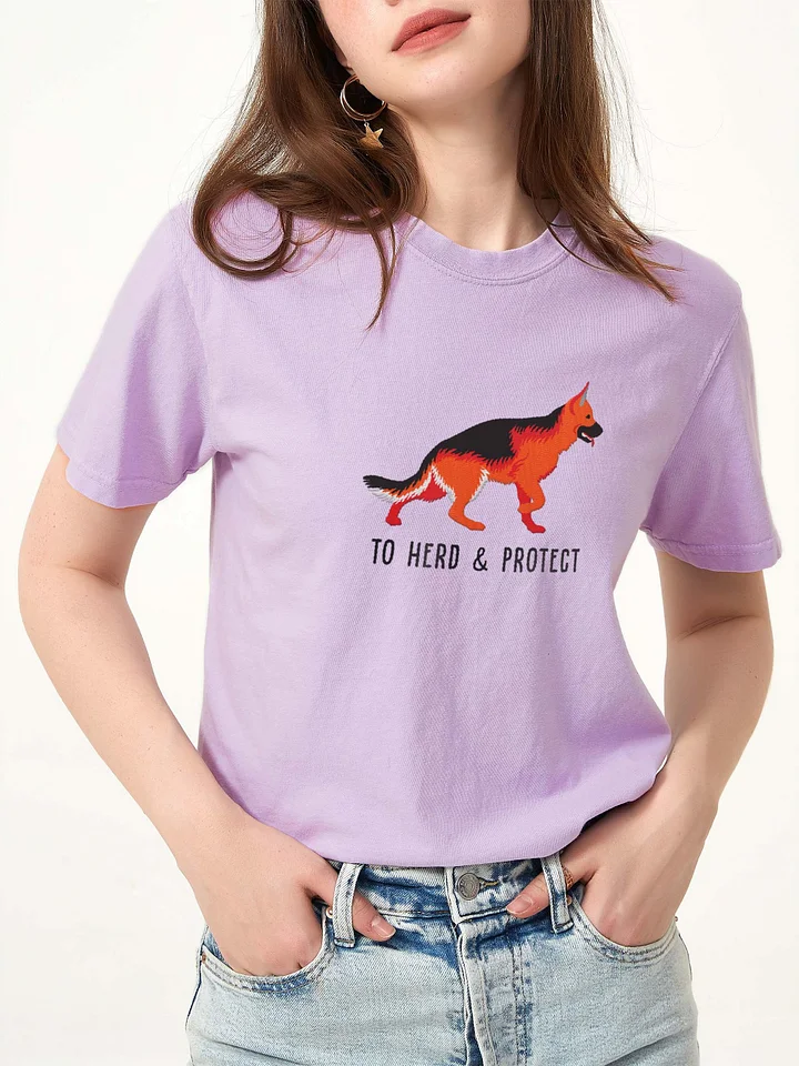 To Herd and Protect T-Shirt(Embroidered) of a German Shepherd(Red) product image (1)