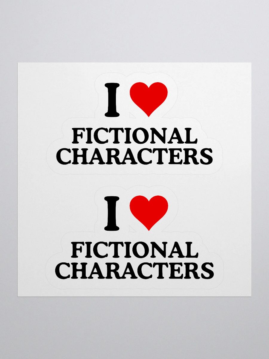 I <3 Fictional Characters Sticker Sheet product image (1)