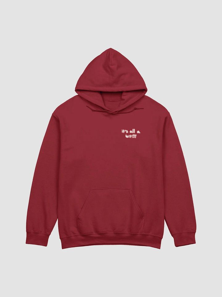 “It’s all a bit!!!” (sm. lined design, #CB5F5F) classic hoodie product image (14)