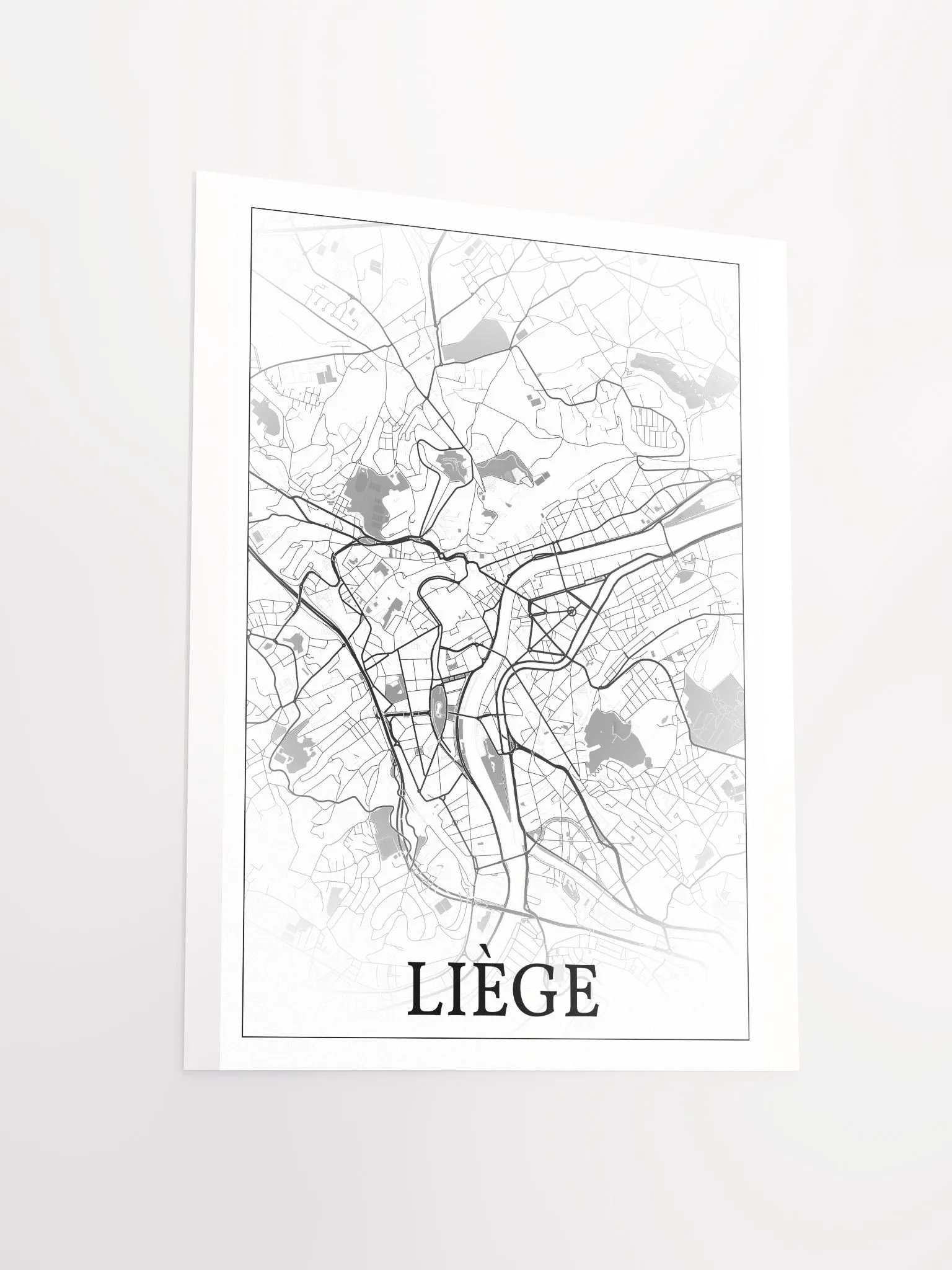 Liège, Belgium, city map print product image (13)