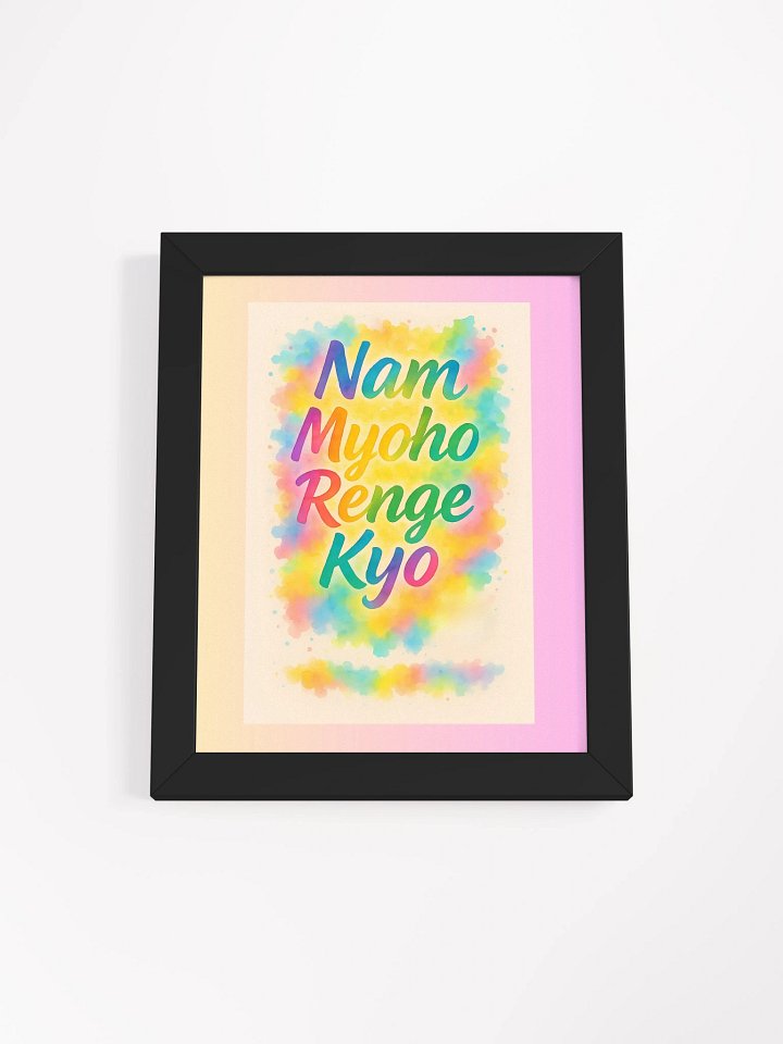 Nam Myoho Renge Kyo Watercolor Poster – Framed Buddhist Wall Art for Daily Practice product image (1)