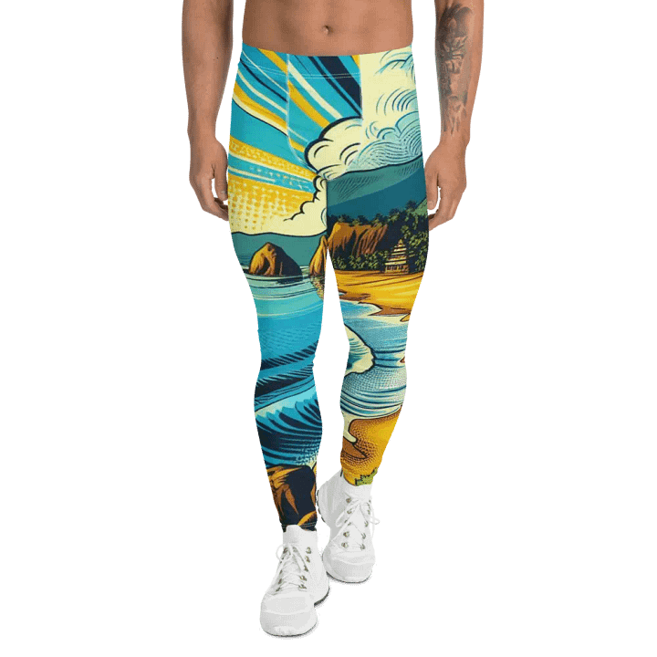 Coastal Comic All-Over Men's Leggings |AI Design product image (1)