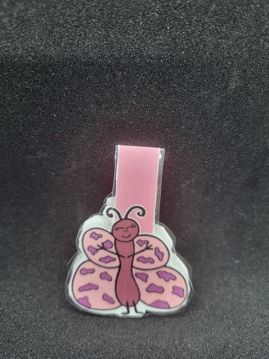Cute Cartoon Purple Butterfly Magnetic Laminated Bookmark for Insect Lovers product image (2)