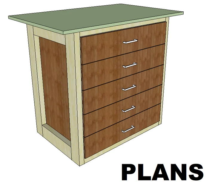 Workbench With Drawers // Woodworking Plans & Cut List product image (1)