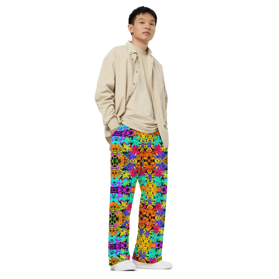 Coloured Leaves Unisex Wide Leg Bottoms product image (5)