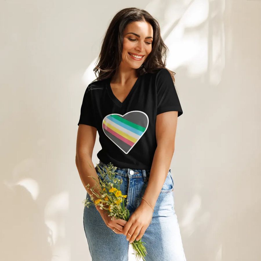 Disability Pride Heart Fitted V-Neck product image (47)