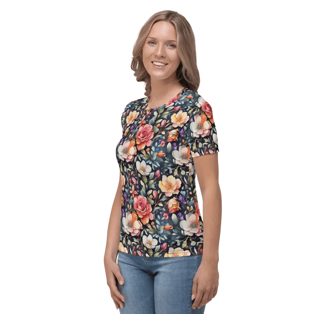 Floral Pattern All Over Print T-shirt product image (5)
