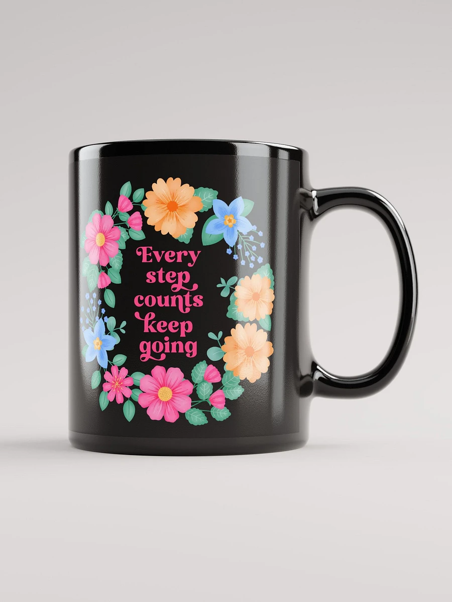 Every step counts keep going - Black Mug product image (2)