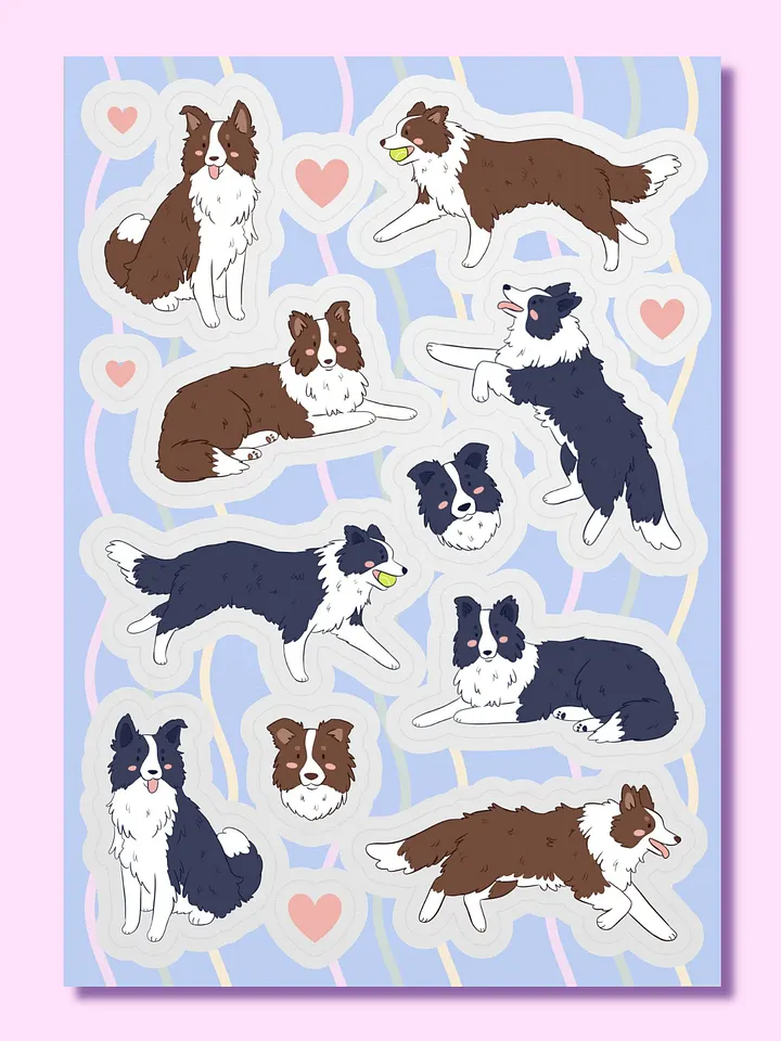 Border Collie Love Sticker Collection product image (1)