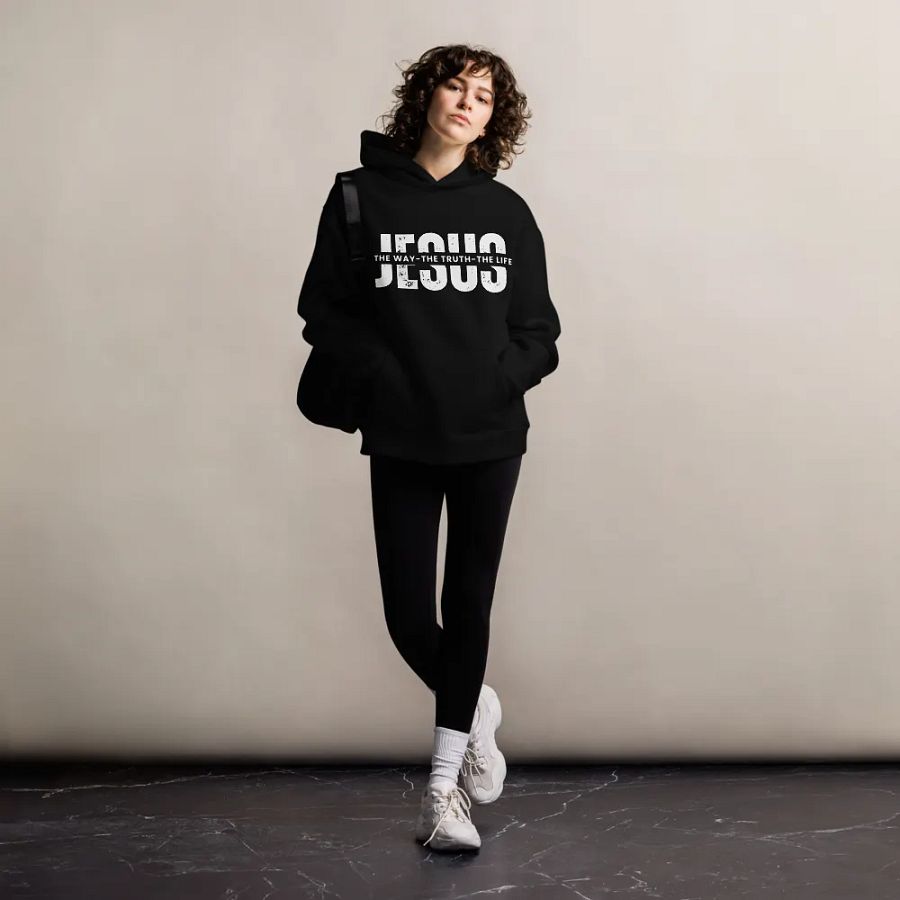 Jesus the way, the truth and the life Unisex Oversize Hoodie product image (2)