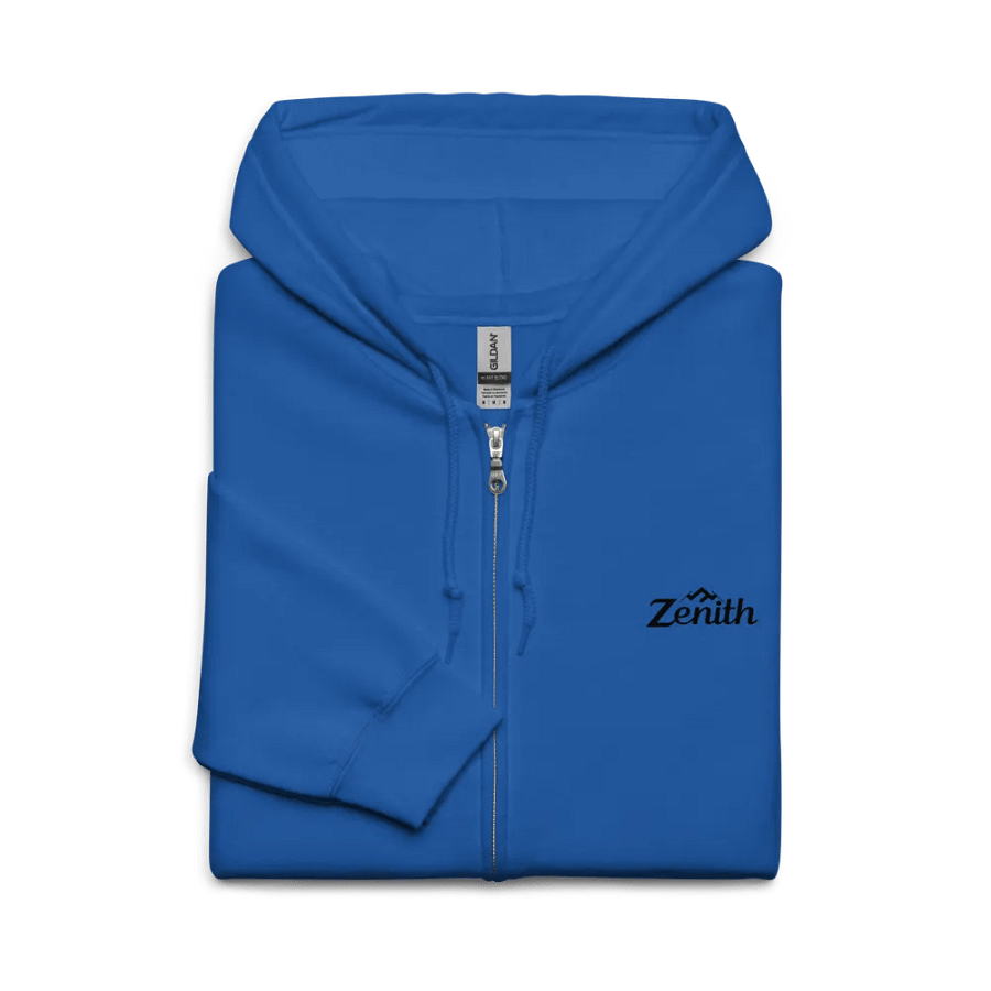Unisex Heavy Blend Zip Hoodie with Zenith Script Design product image (5)