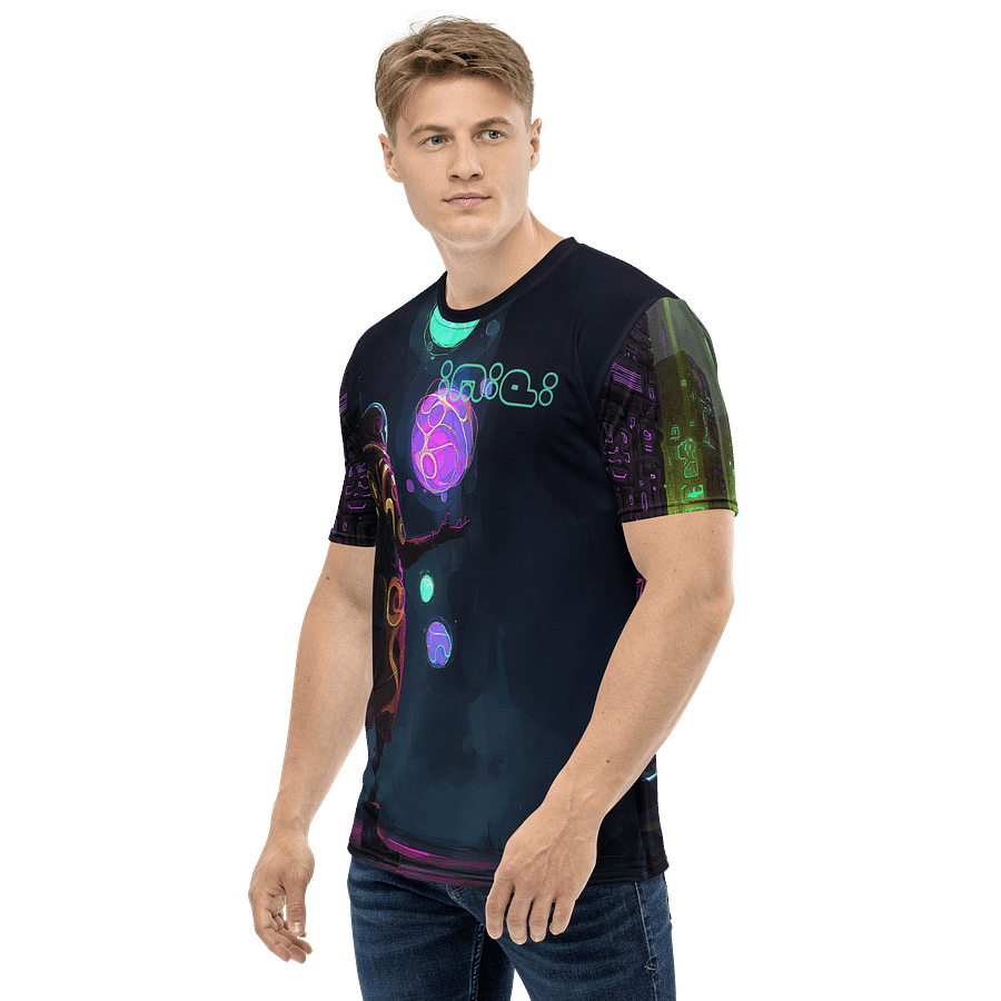 Neon Oracle – Futuristic Cyberpunk Glow T-Shirt product image (2)