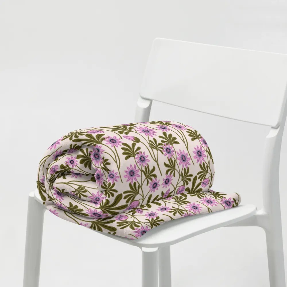 Passion Blooms - Pink and Green - Throw Blanket product image (9)
