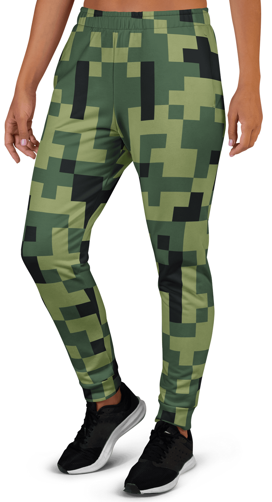 Military Green Camouflage Pixels Camo Pattern Women's Joggers product image (2)
